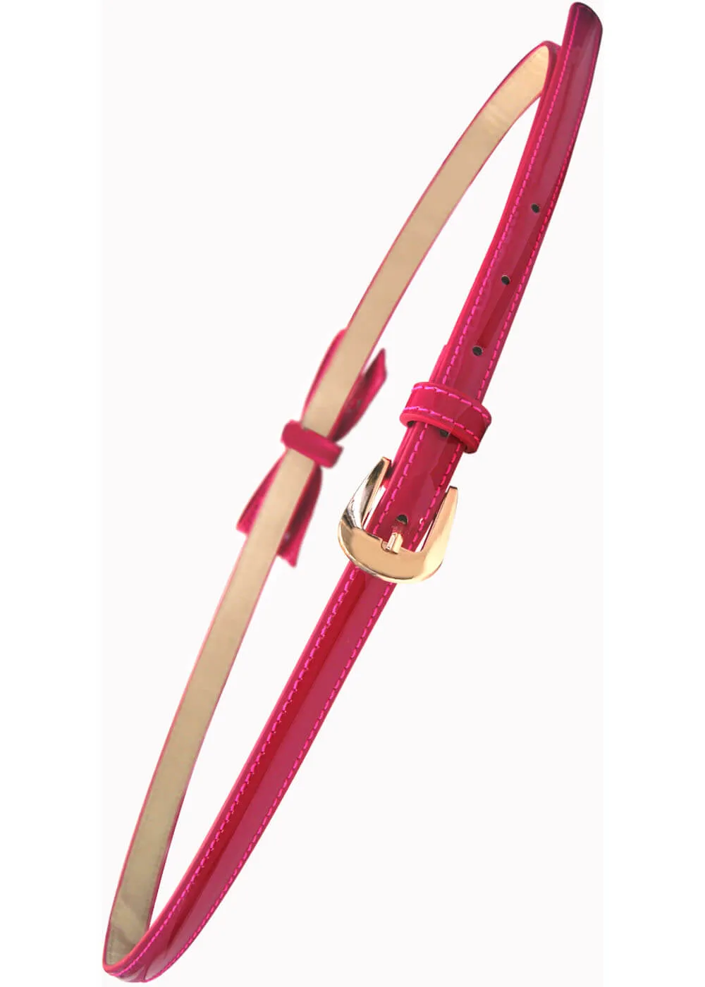 Banned Gold Rush 50's Laquer Belt Hot Pink