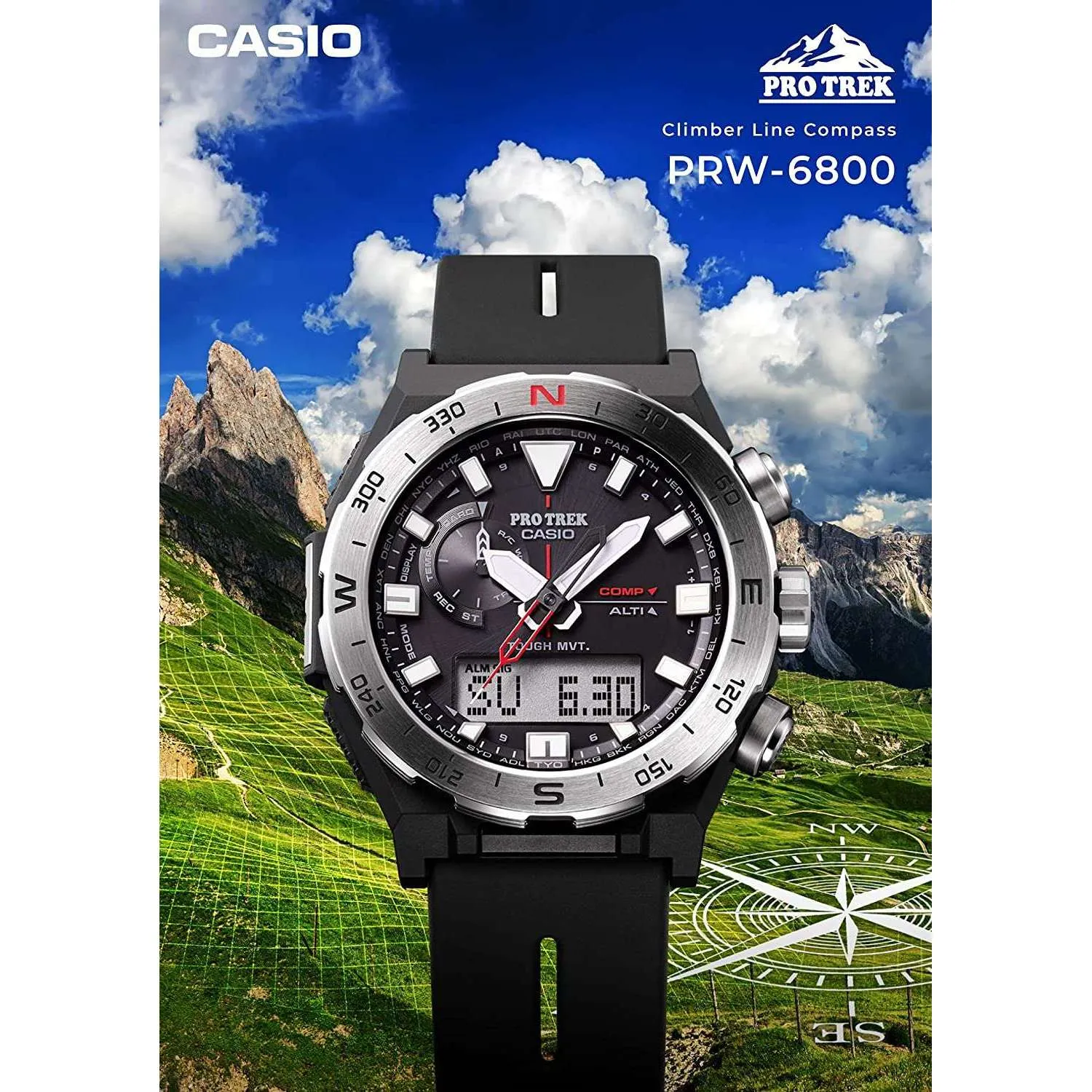 CASIO PROTREK ANGLER LINE JDM MEN WATCH PRW-6800-1JF