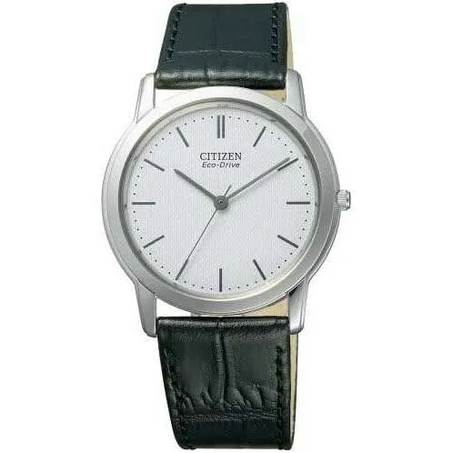 CITIZEN COLLECTION ECO DRIVE SOLAR LEATHER STRAP WHITE DIAL MEN WATCH SID66-5191