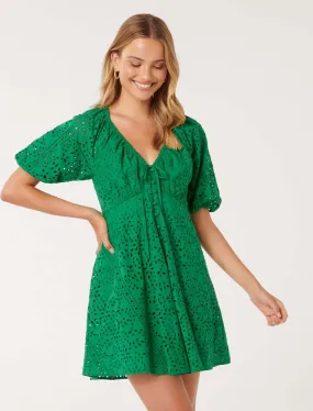 Darcie Embroidered Mini Dress