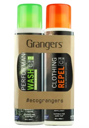 Grangers Performance Wash   Clothing Repel Twin Pack (300ml x 2)