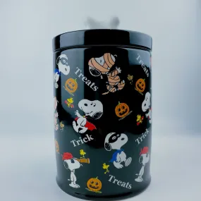 Peanuts Charlie Brown & Friends & Snoopy In Custom 'Treat or Trick' Cookie Jar Canister