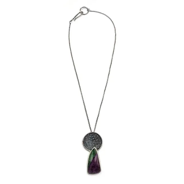 Ruby Fuchsite Beaded Halo Pendant