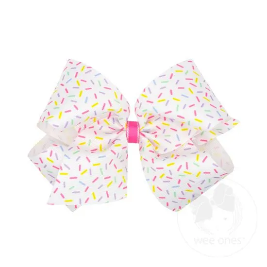 Wee Ones Bows - King - Rainbow Confetti